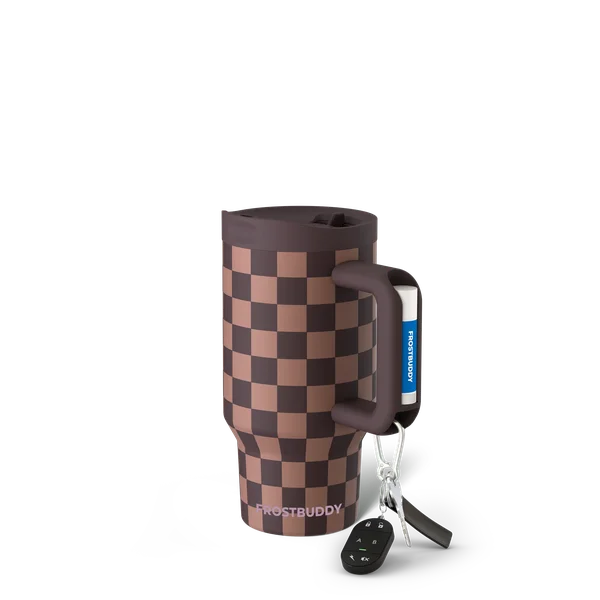 Mug Buddy 16oz, Espresso Checkered