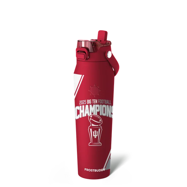 Bottle Buddy 32oz, Indiana Hoosiers, 2025 Big Ten Champions — c-c-crimson-ncaa-indiana-big1025-bottle32